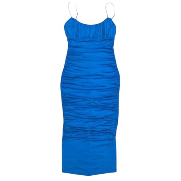 Lovers + Friends Ruched Bodycon Midi Dress Cobalt Blue XS - Picture 2 of 11